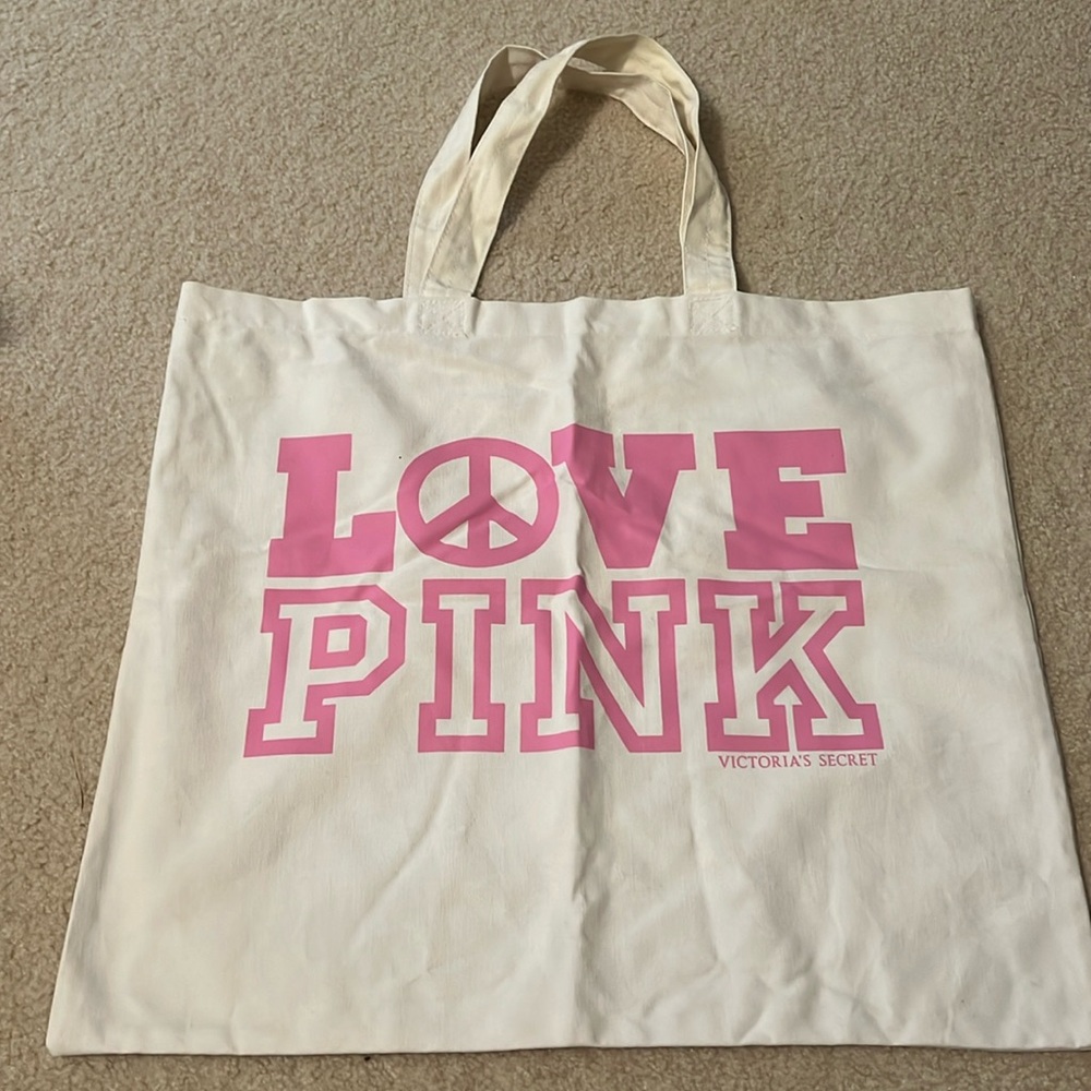 large Victoria’s Secret PINK canvas tote bag